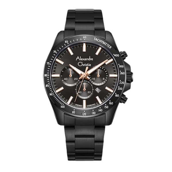 Alexandre Christie AC 6667 Black Rosegold Steel MCBIPBARG Alexandre Christie AC 6667 Black Rosegold Steel MCBIPBARG